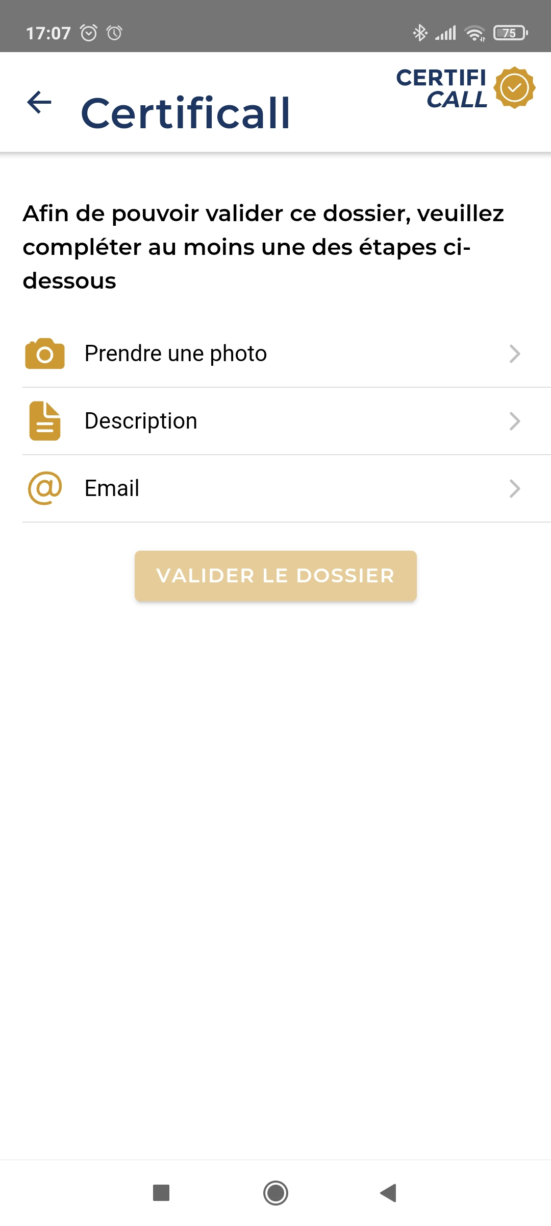 Étape de Validation Photo